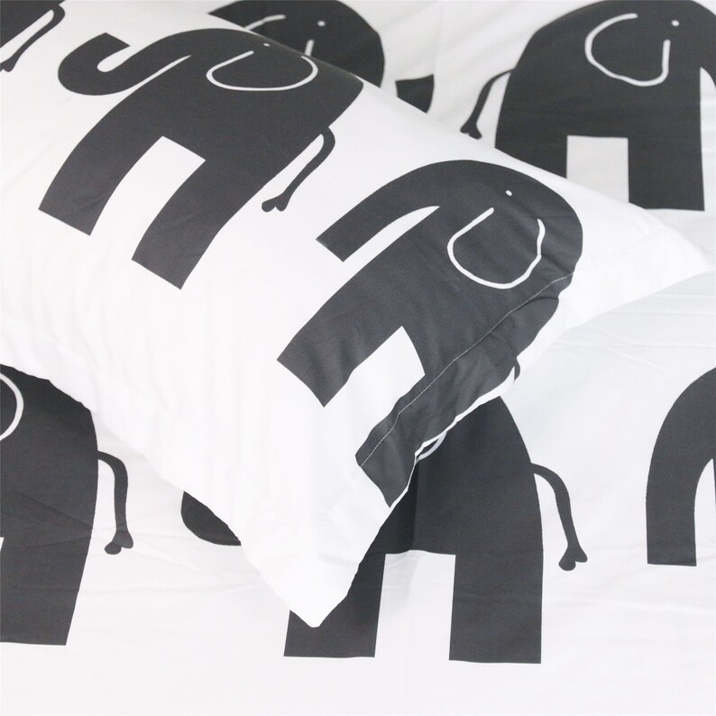 Grey Elephants Duvet Cover Set Bedding Sets with YKK Zipper Etsy