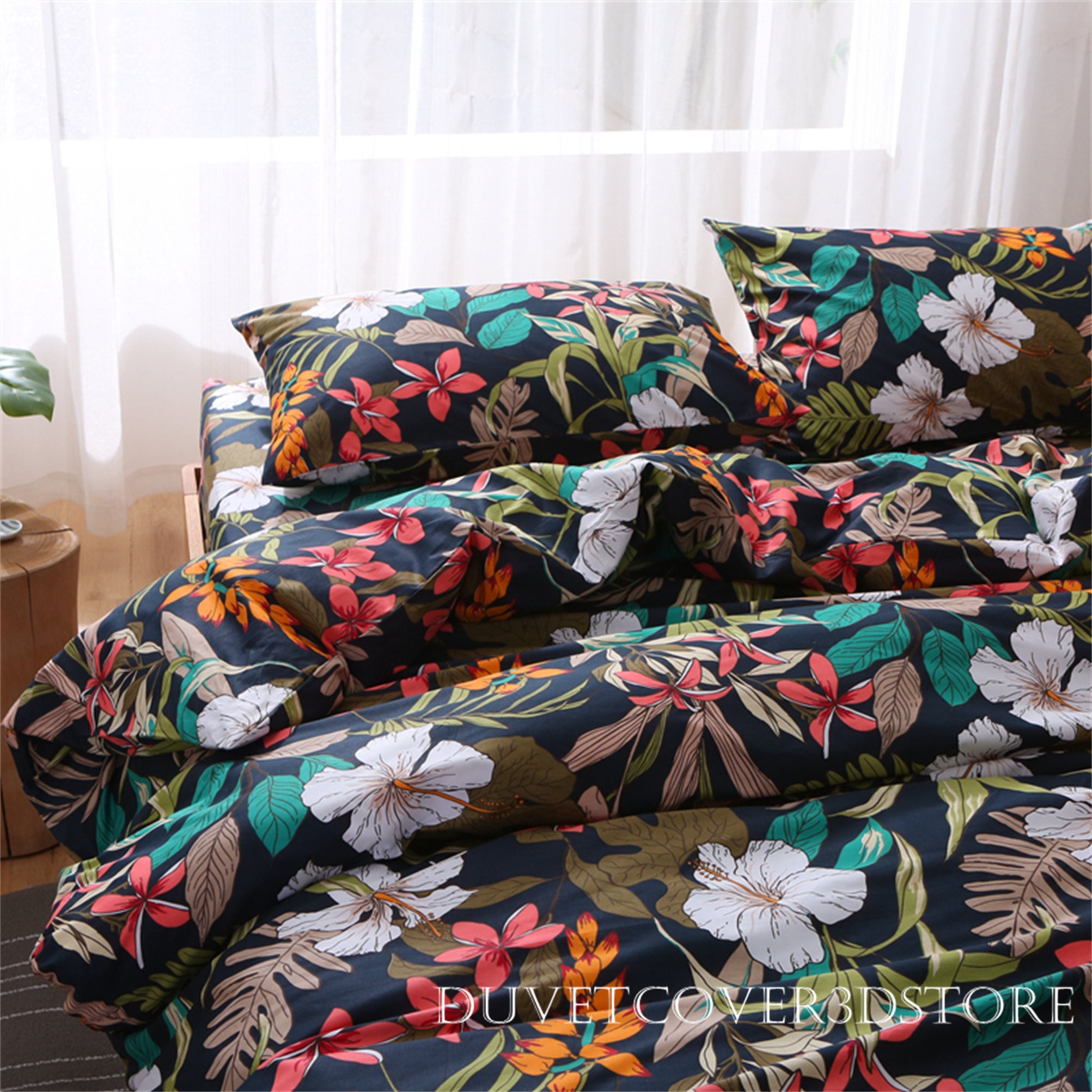 Gorgeous Large Flowers Bedding Set 