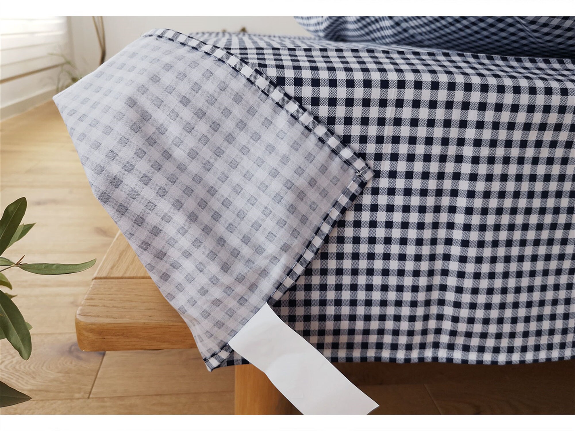 Classic Navy Blue Gingham Duvet Cover Navy Lattice Duvet Etsy