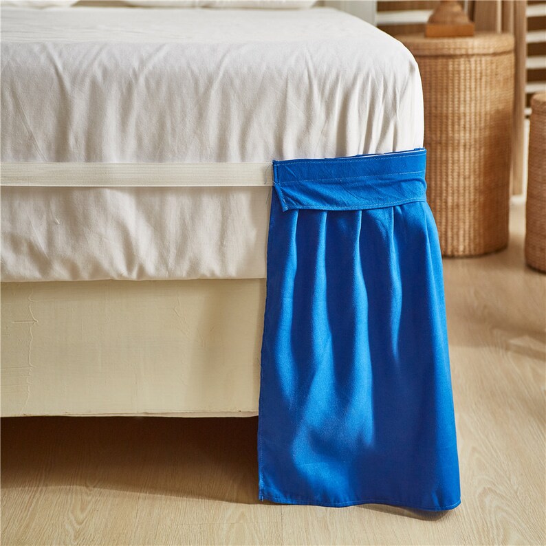 Royal Blue Bed skirt Shabby Chic Bedding Natural Colors Etsy