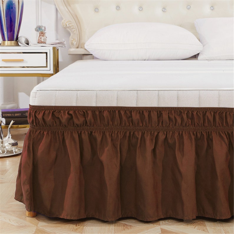 Coffee Brown Bed Skirt Shabby Chic Bedding Natural Colors Etsy