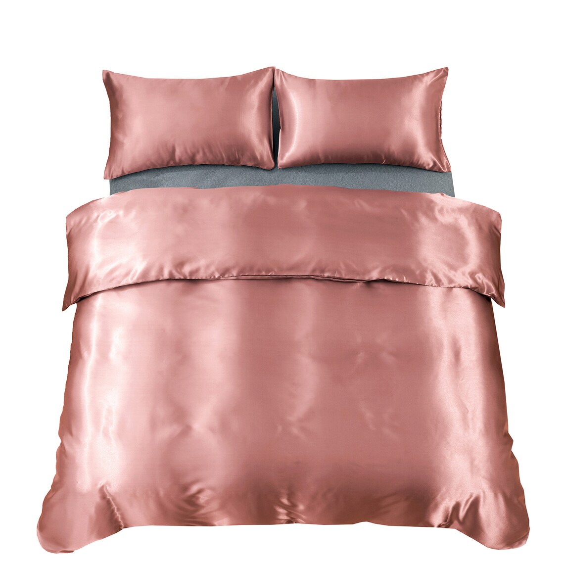 Apricot Pink Silky Summer Bedding Sets Duvet Cover Set Flat Etsy