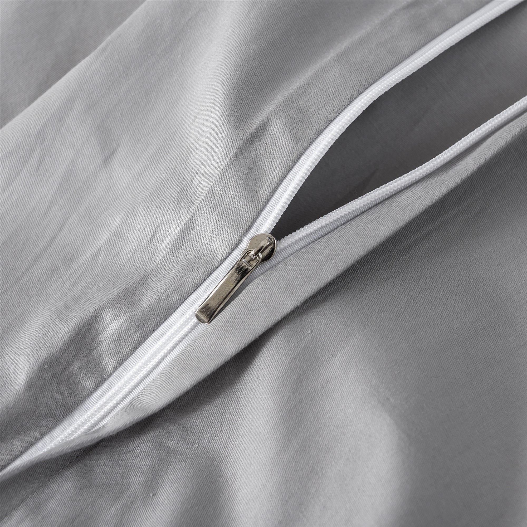 Minimalist Light Gray 100% Cotton Duvet Cover Set Solid Color | Etsy
