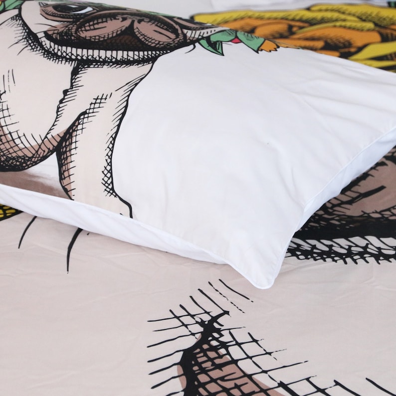 Personality High Quality Bedding Sets 3D Lovely Pug Duvet Cover with YKK Zipper 3 Piece Lightweight Kids Quilt Cover Set Bedroom Decoration