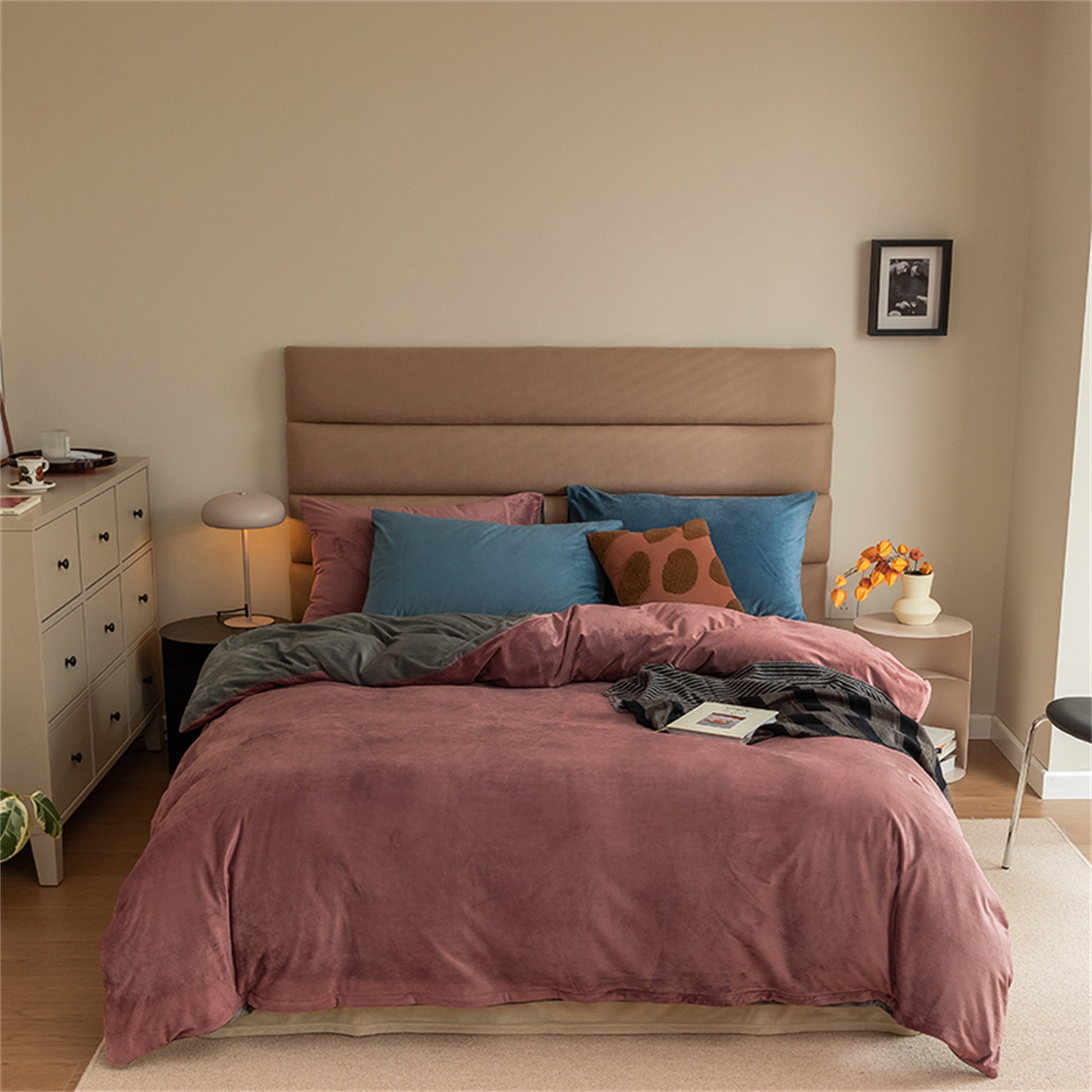 Dusty Pink Velvet Bedding Sets Rose Pink Duvet Coverpillow Etsy