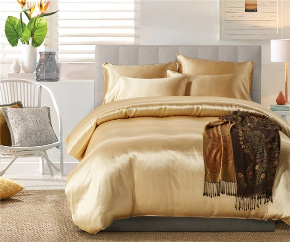 Camel Light Tan Silk Like Duvet Cover Soft Silky Bright Quilt Etsy