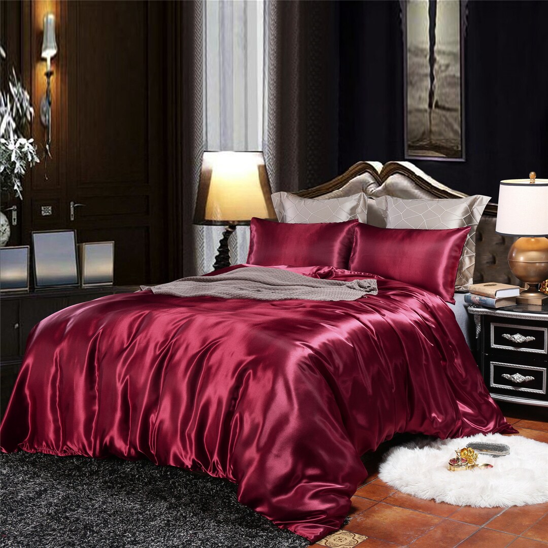 Royal Wine Red Duvet Cover Silk-like 