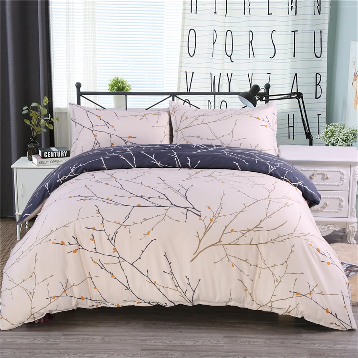 2020 New Tree Branches Duvet Cover Set Beige Quilt Comforter Etsy