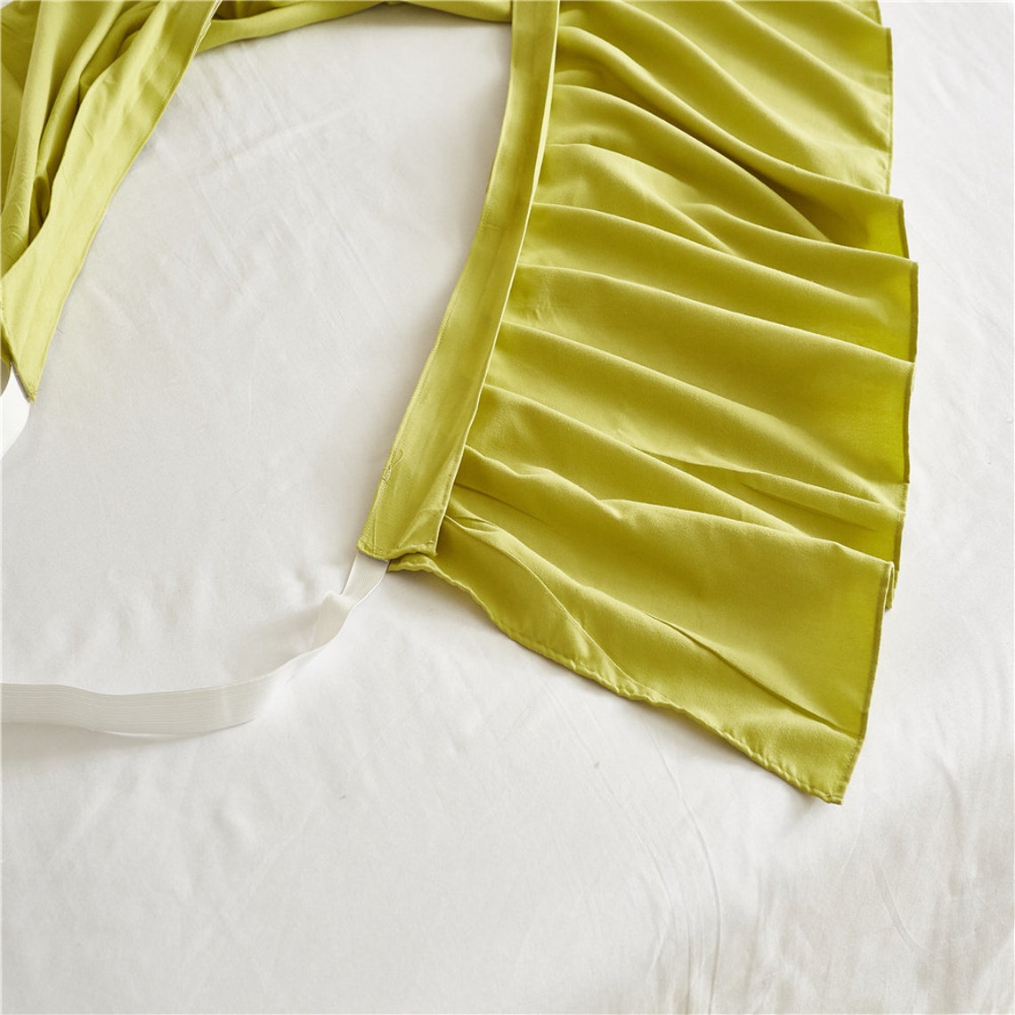 Lemon Yellow Green Bed Skirt Shabby Chic Bedding Natural Etsy