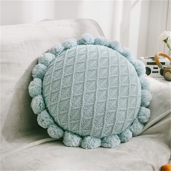 round sunflower pillow