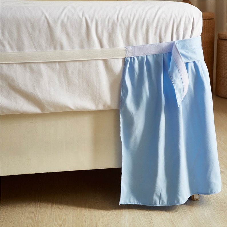 Sky Blue Bed Skirt Shabby Chic Bedding Natural Colors Bedding Etsy