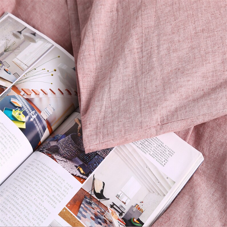 Pink Linen Duvet Cover Set Soft Linen Comforter Covers Linen Etsy