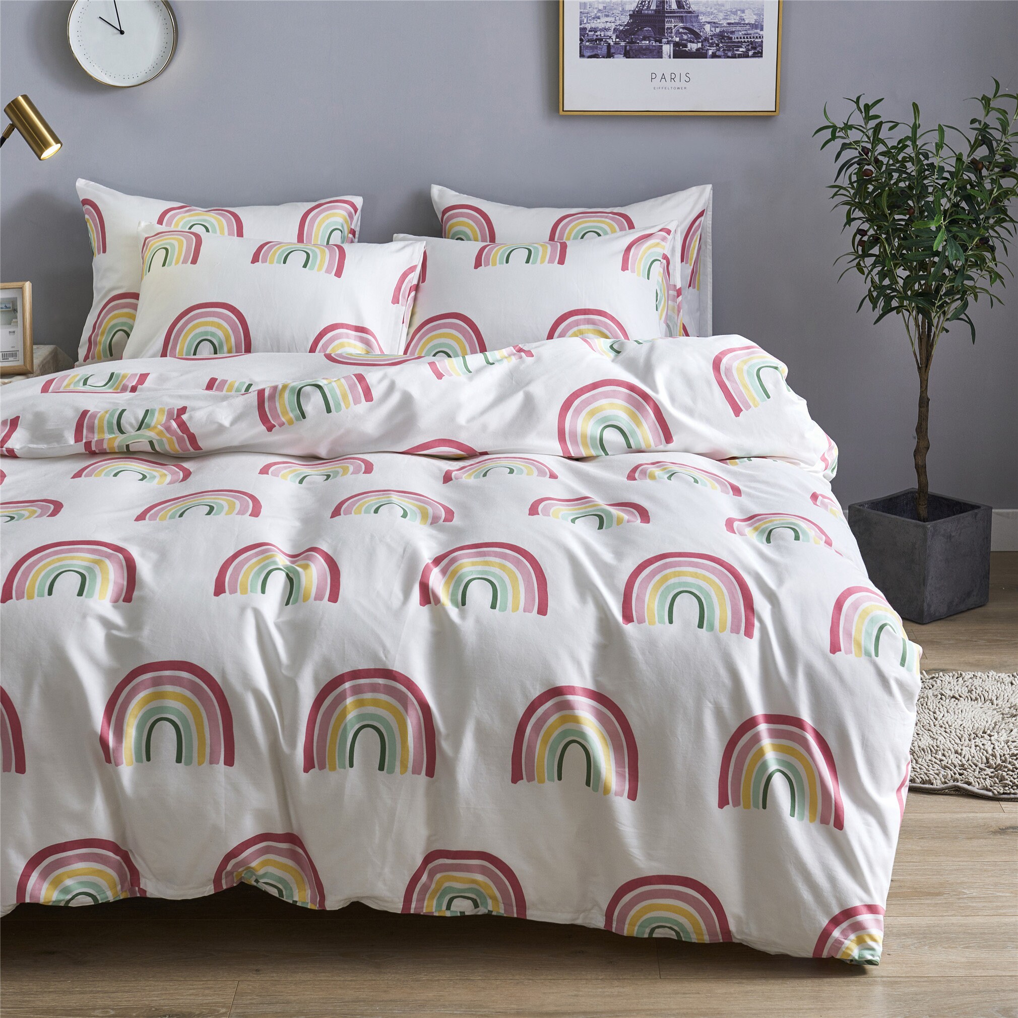 Rainbow Duvet Cover Set 100 Cotton Comforter Cover with Etsy