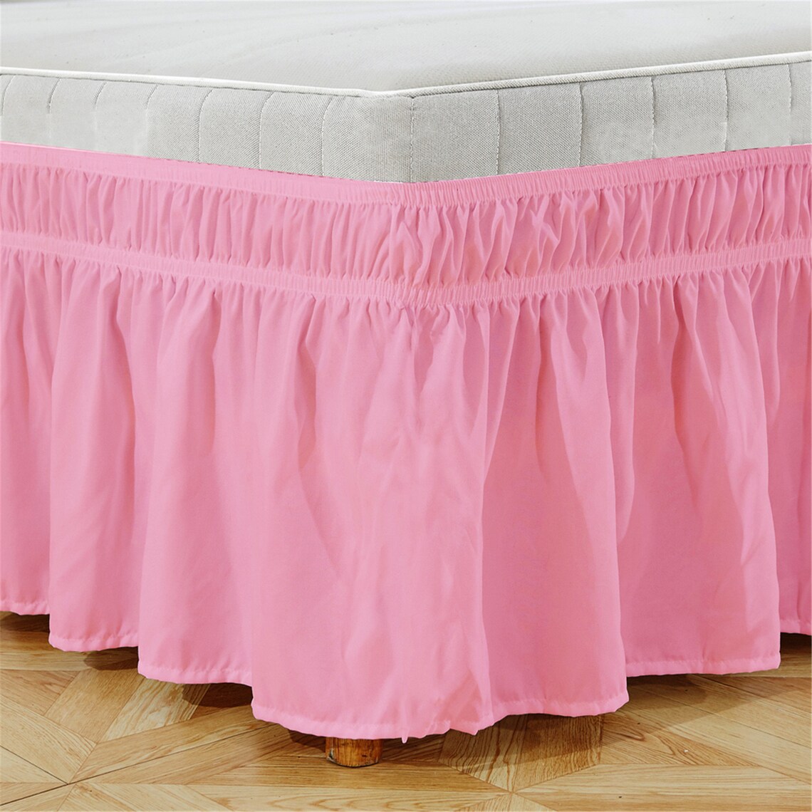 Pink Bed Skirt Shabby Chic Bedding Natural Colors Pink Dust Etsy