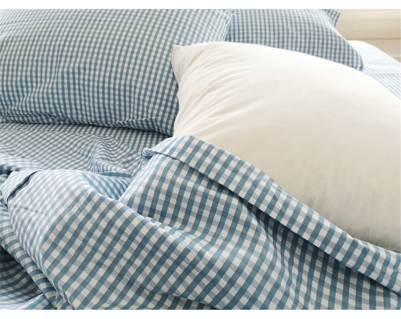 Classic Blue Gingham Duvet Cover Blue Lattice Duvet Covers Etsy UK