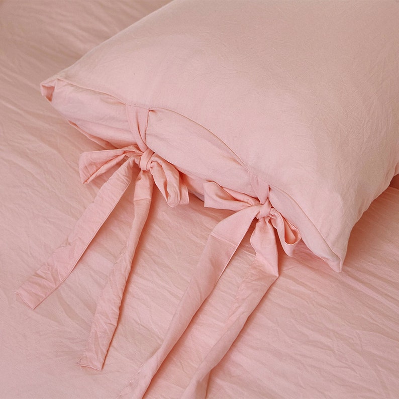 Light Pink Duvet Cover Solid Color Washed Cotton Comfortable Etsy