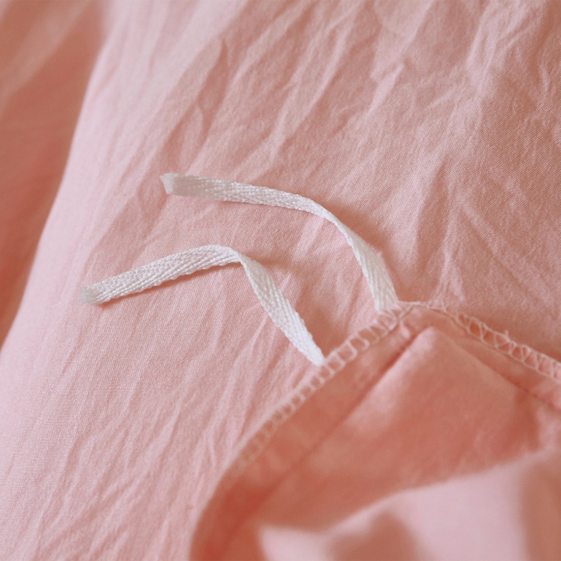 Light Pink Duvet Cover Solid Color Washed Cotton Comfortable Etsy