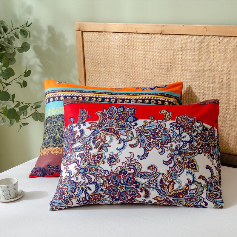 Bohemian Duvet Cover Boho Comforter Cover with Pillow Cases Lovely Bedding Sets Quilt Cover Student College Dorm Bedding Sets
