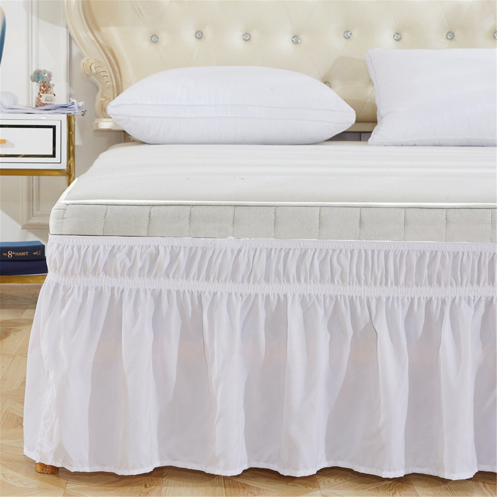 Senior White Bed Skirt Shabby Chic Bedding Natural Colors Etsy