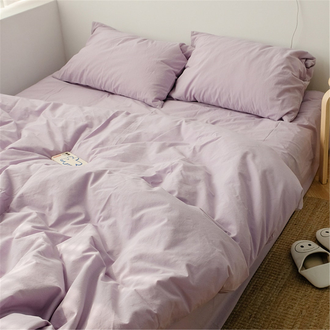 Pale Purple Duvet Cover Set Bedding Sets Violet Duvet Cover Etsy