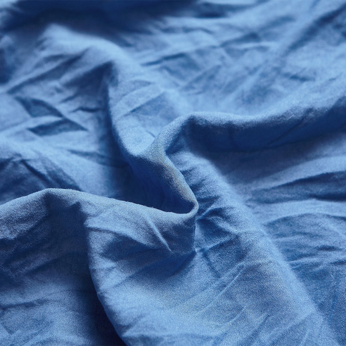 Ocean Blue Duvet Cover Solid Color Washed Cotton Comfortable Etsy