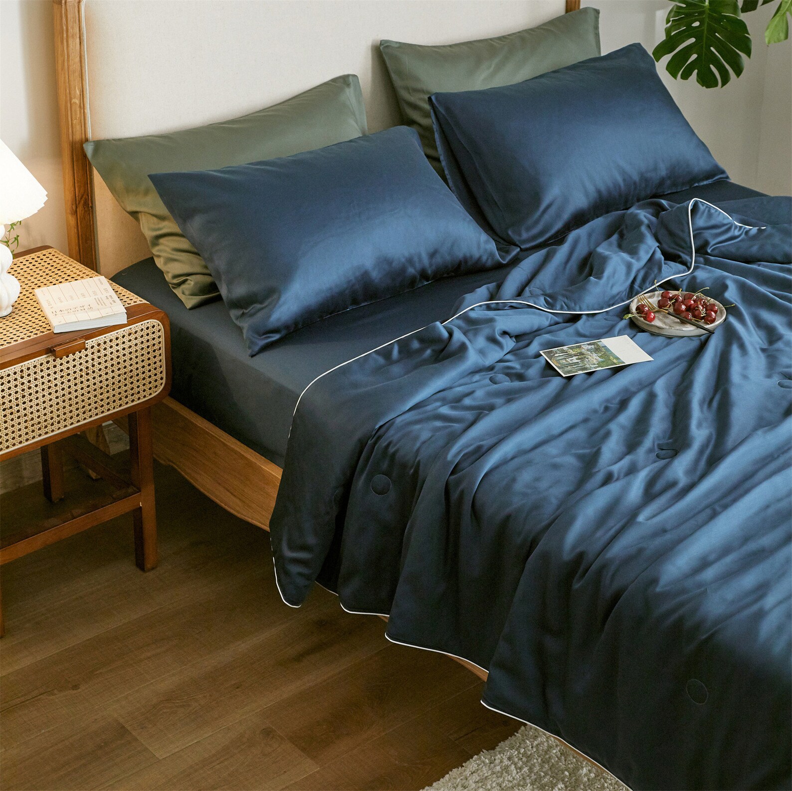 Smooth Summer Quilts Highend Lyocell Soybean Fibre Navy Etsy