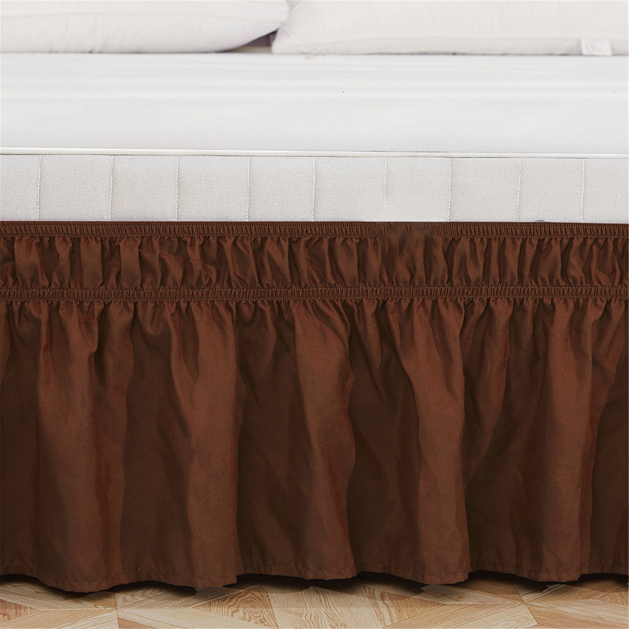 Coffee Brown Bed Skirt Shabby Chic Bedding Natural Colors Etsy