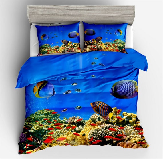 Tropical Fish Duvet Cover Marine Animal Comforter Quilt Doona Etsy