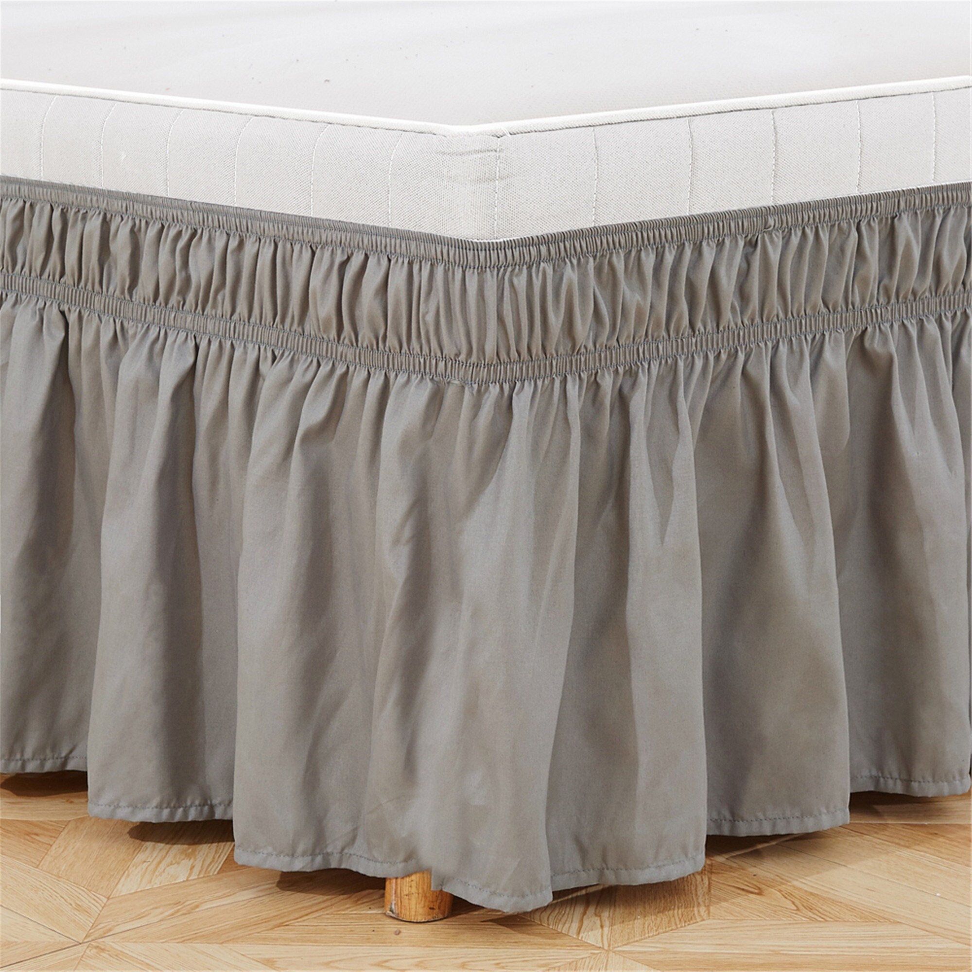 Light Gray Bed Skirt Shabby Chic Bedding Natural Colors Gray Etsy