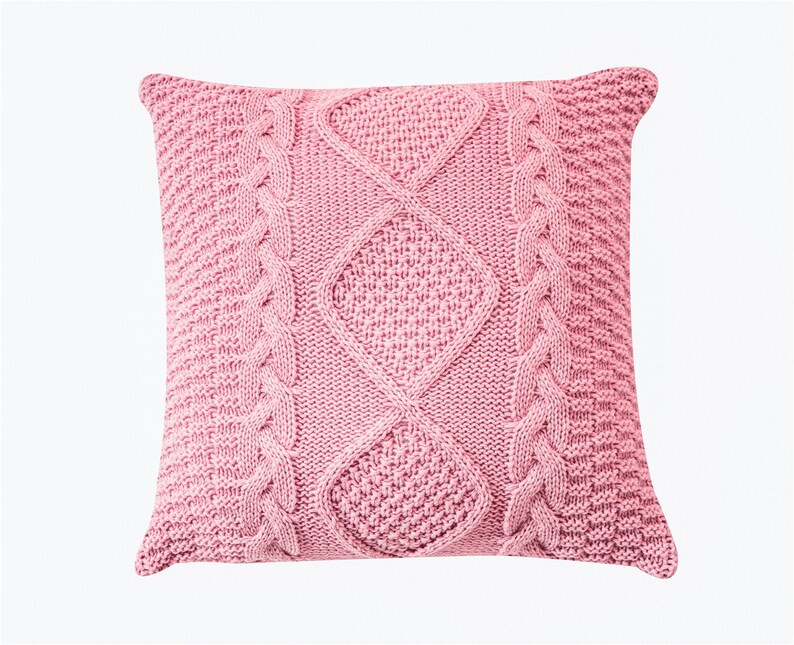 Vshaped Thick Wool Knitted Pillow Cover Knit Soft Home Etsy