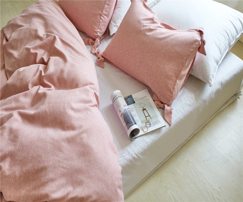 Light Pink Duvet Cover Soft Heavy Quilt Cover Hypoallergenic Etsy