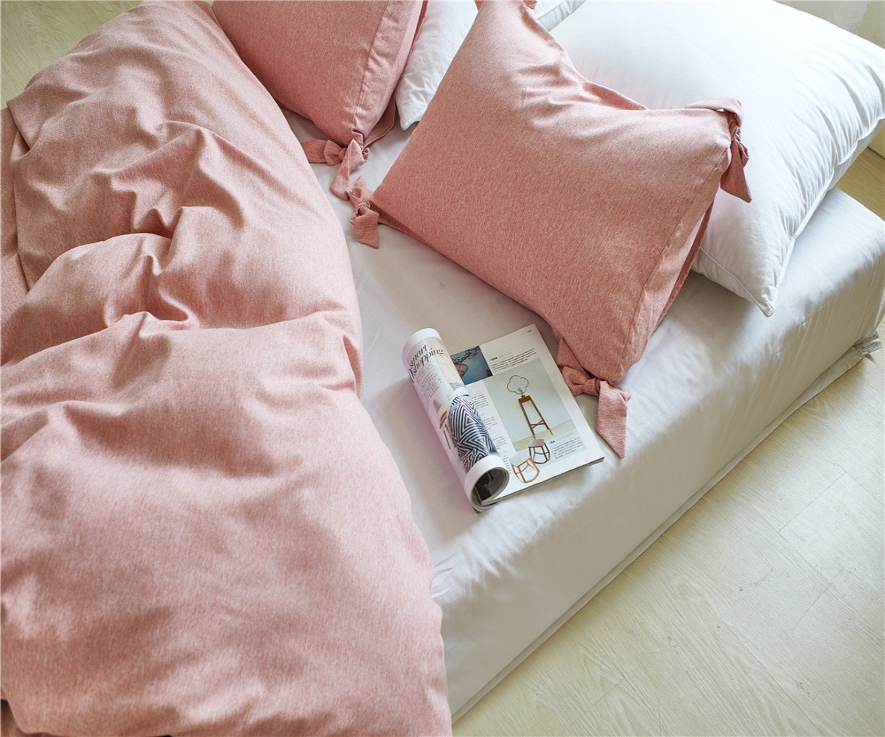 Light Pink Duvet Cover Soft Heavy Quilt Cover Hypoallergenic Etsy