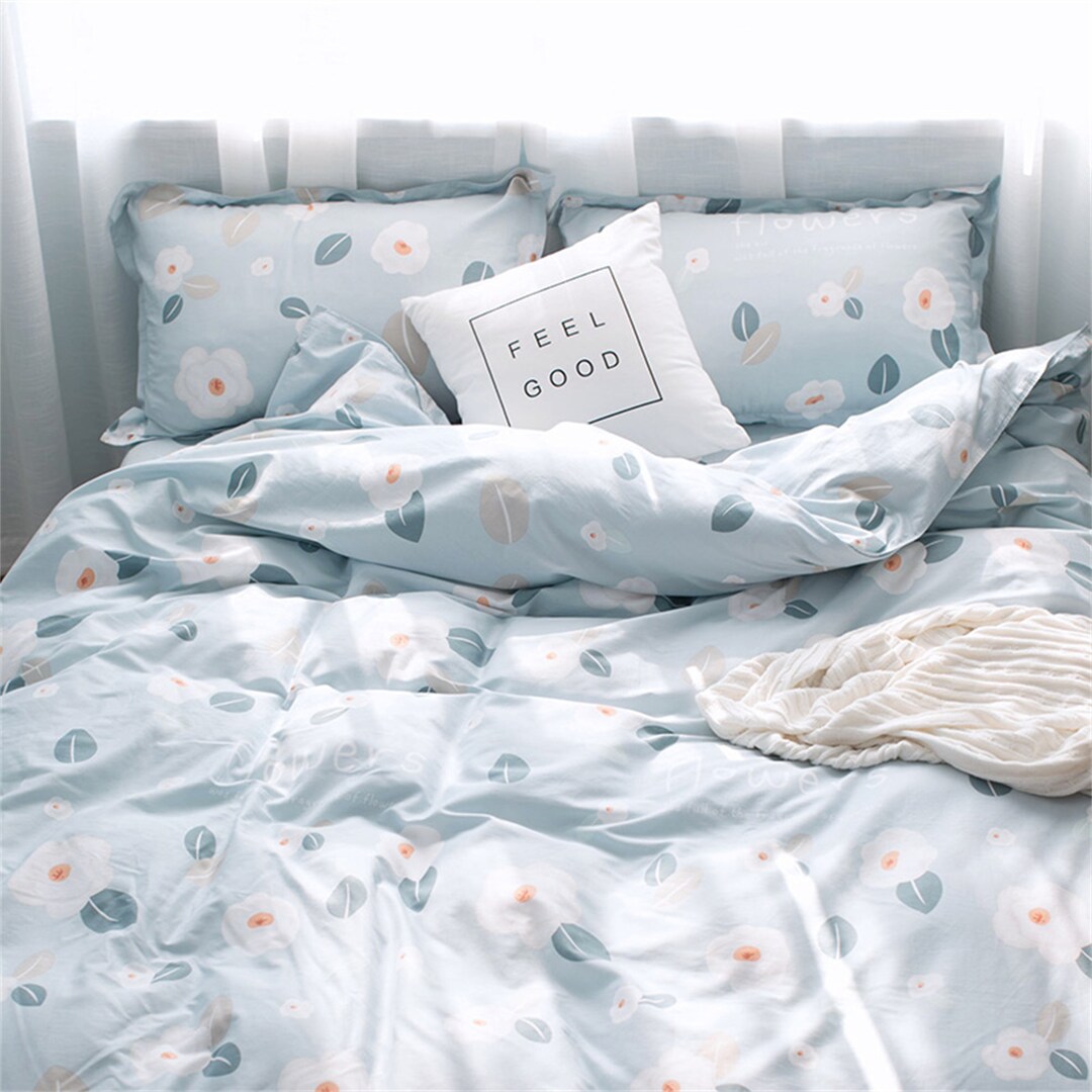 Sky Blue Duvet Cover Set With Pillowcases Kids Bedding Sets Etsy