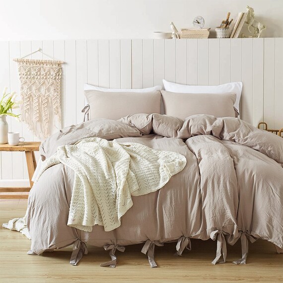 Lividity Yellow Duvet Cover Solid Color Washed Cotton Etsy
