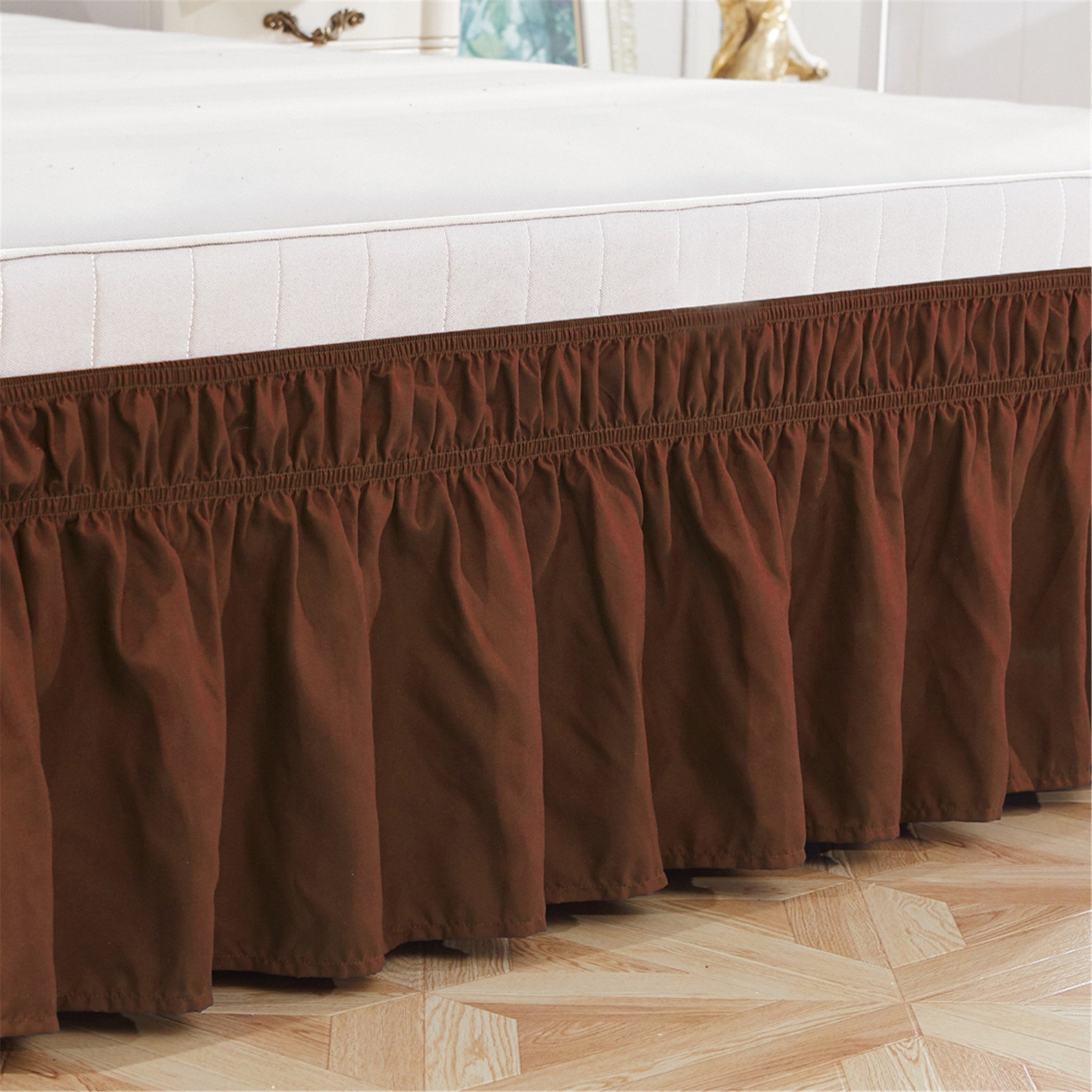 Coffee Brown Bed Skirt Shabby Chic Bedding Natural Colors Etsy