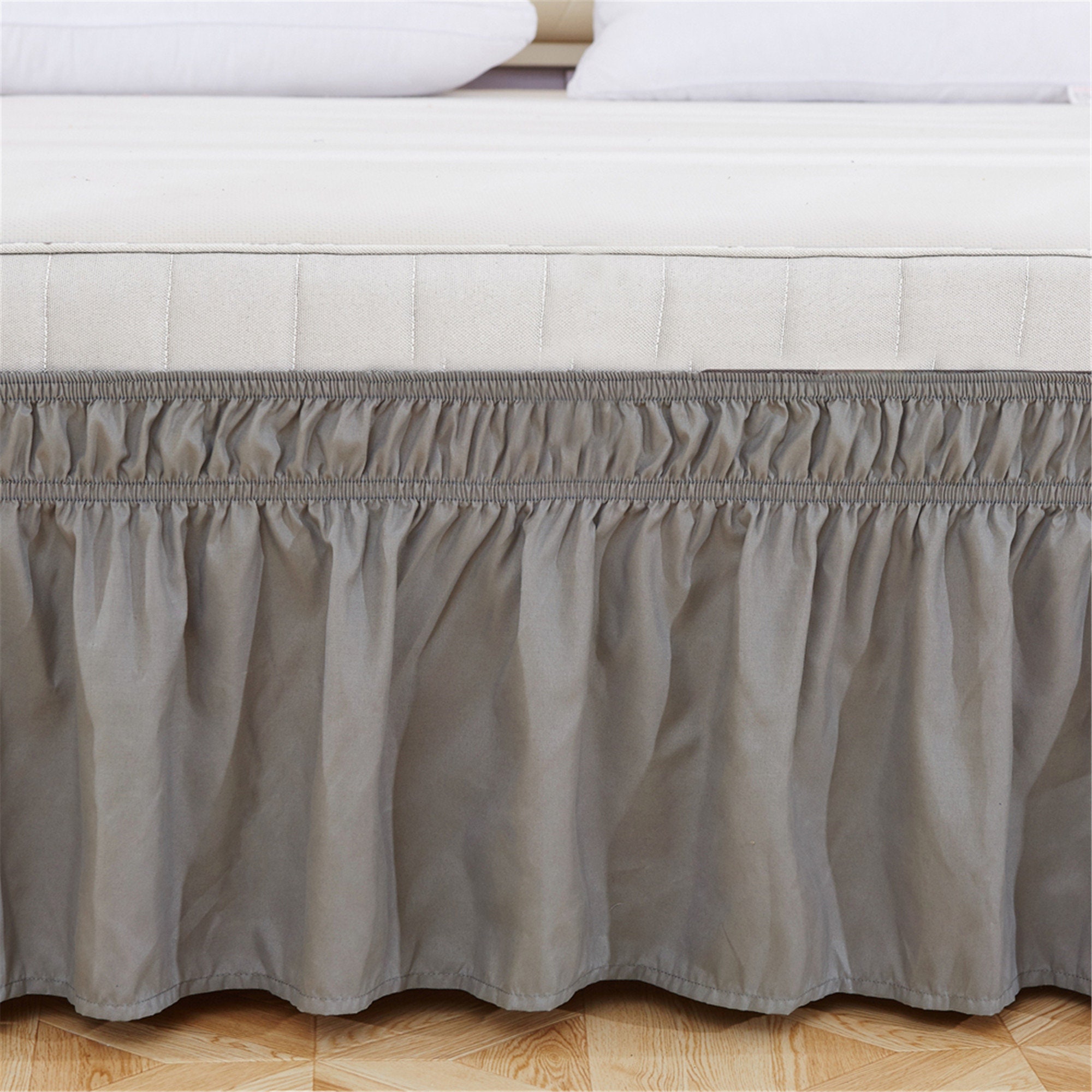 Light Gray Bed Skirt Shabby Chic Bedding Natural Colors Gray Etsy