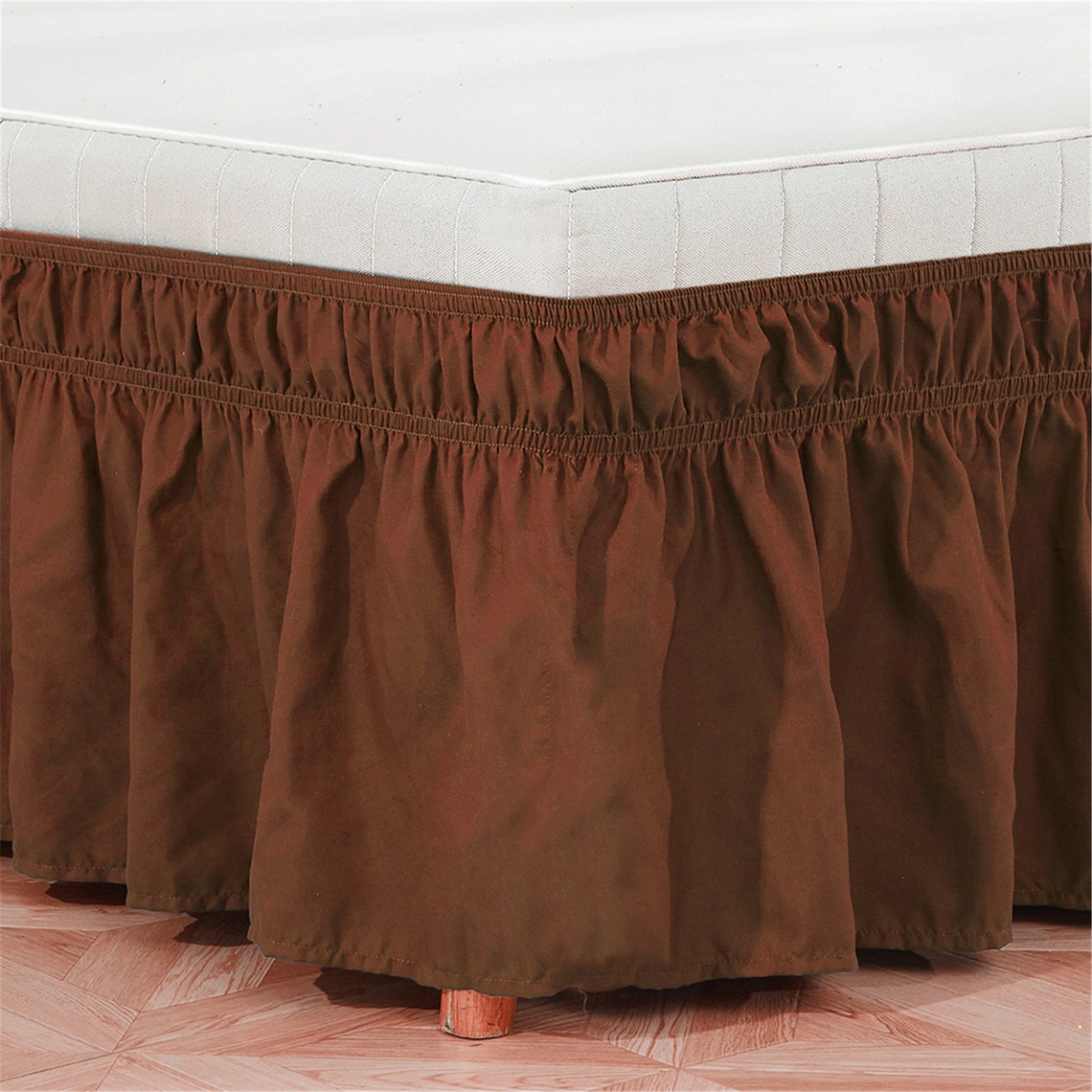 Coffee Brown Bed Skirt Shabby Chic Bedding Natural Colors Etsy