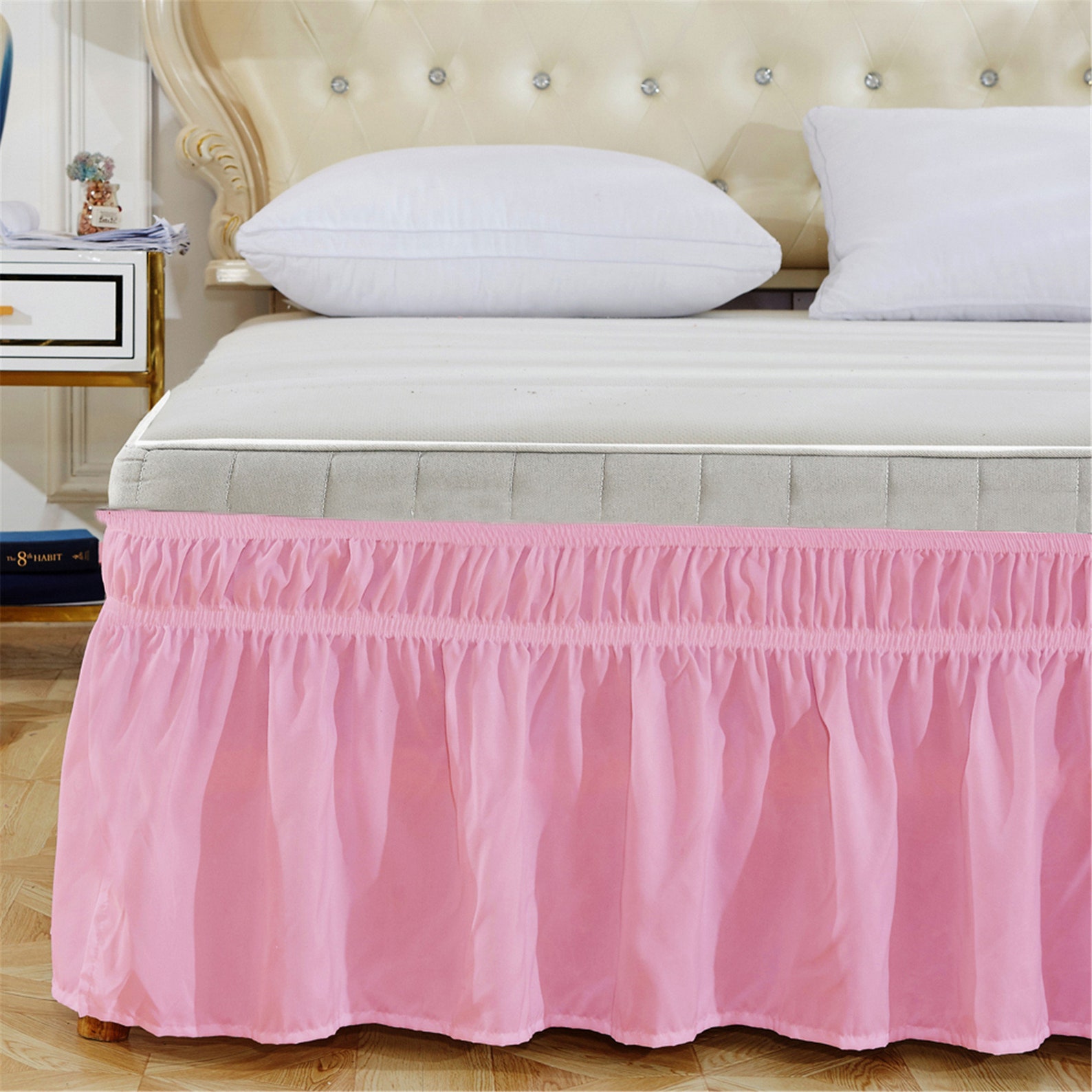 Pink Bed Skirt Shabby Chic Bedding Natural Colors Pink Dust Etsy