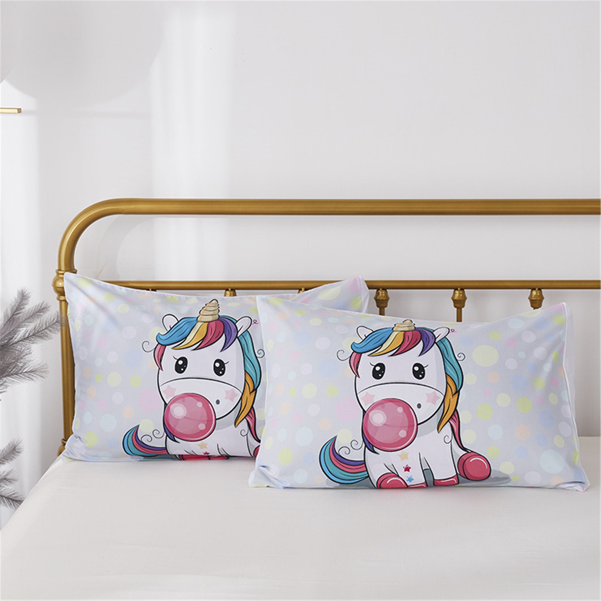 Rainbow Bubble Unicorn Duvet Cover Set Unicorns Quilt Etsy