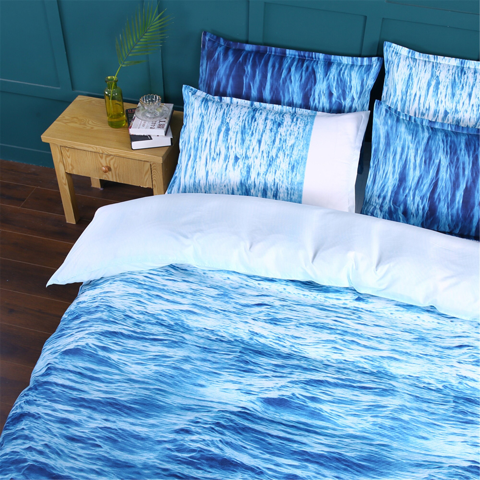 Beautiful Blue Sea Duvet Cover Set Gradient Blue Quilt Etsy