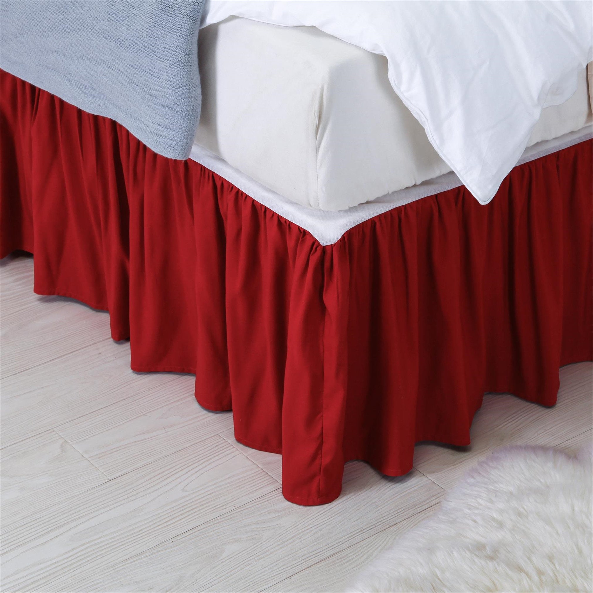 Burgundy Ruffle Bed Skirt US Twin Full Queen King Ruffled Etsy