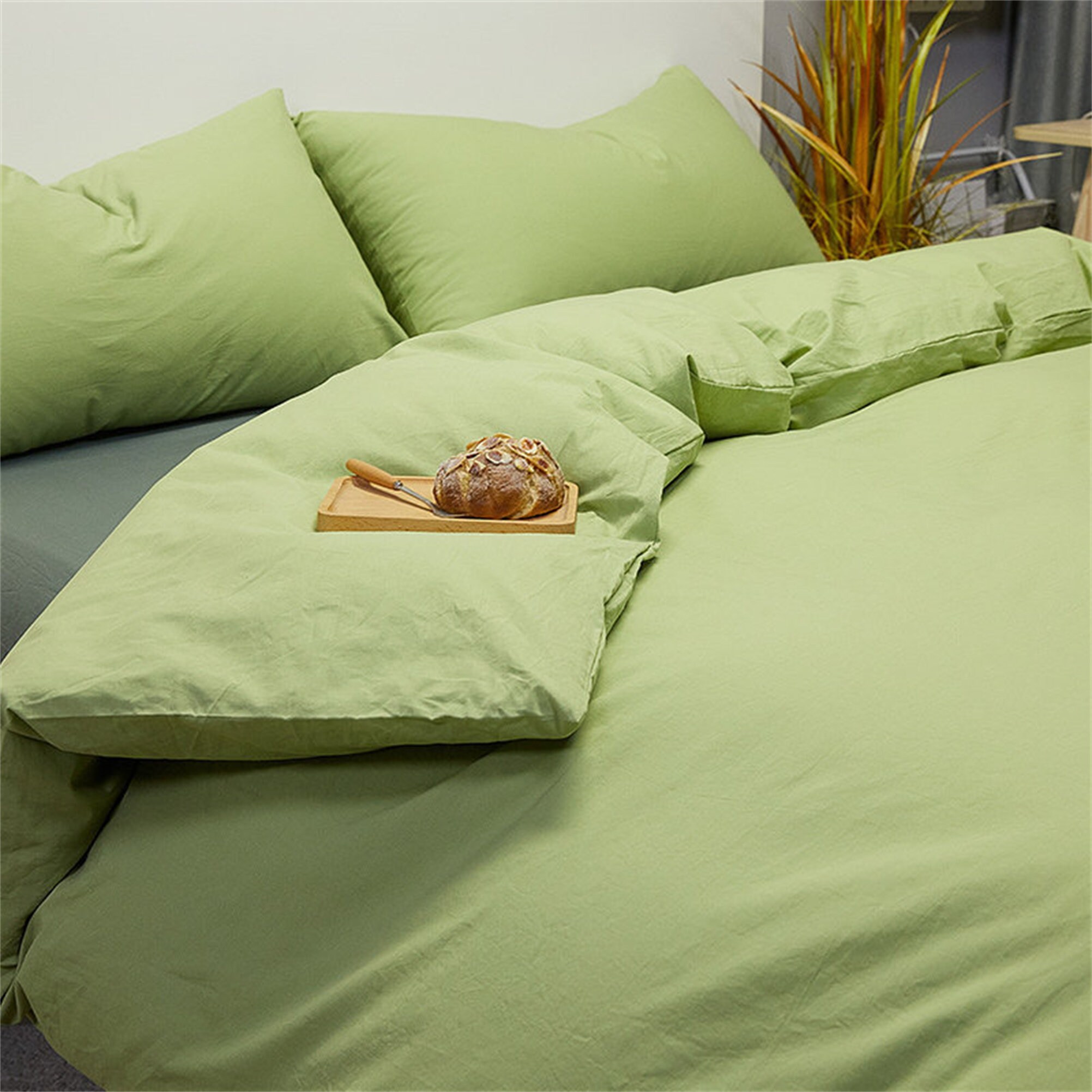 Avocado Green Bedding Sets 4 Pcs Bright Green Duvet - Etsy