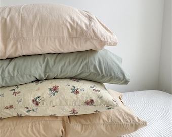Vintage Floral Pillowcases Cotton Romantic Pillow Cases Flowers Pillow Shams Plain Pillowcases Patterned Beautiful Bedding Standard size