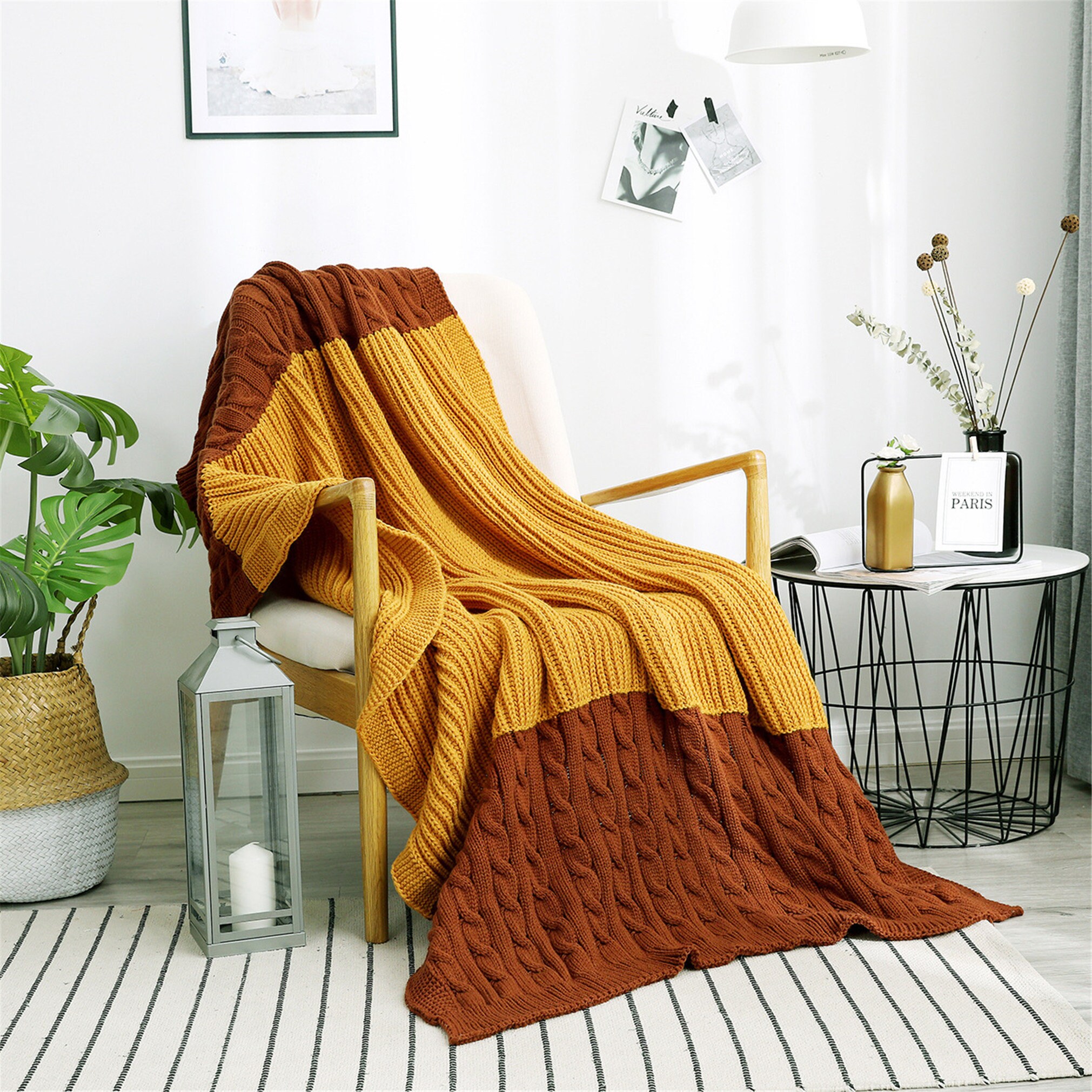 Winter Blanket Caramel 100 Cotton Nap Blanket Leisure Sofa Etsy