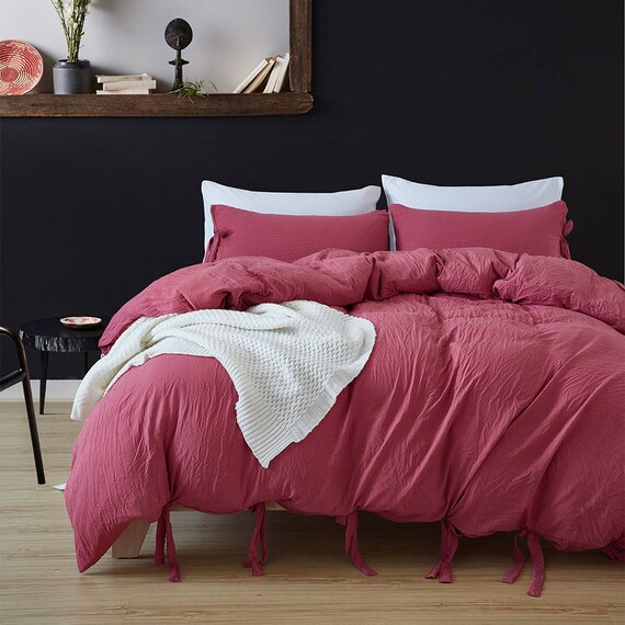 Cameo Duvet Cover Solid Washed Cotton 3pcs Aqua Washed Cotton Duvet Cover