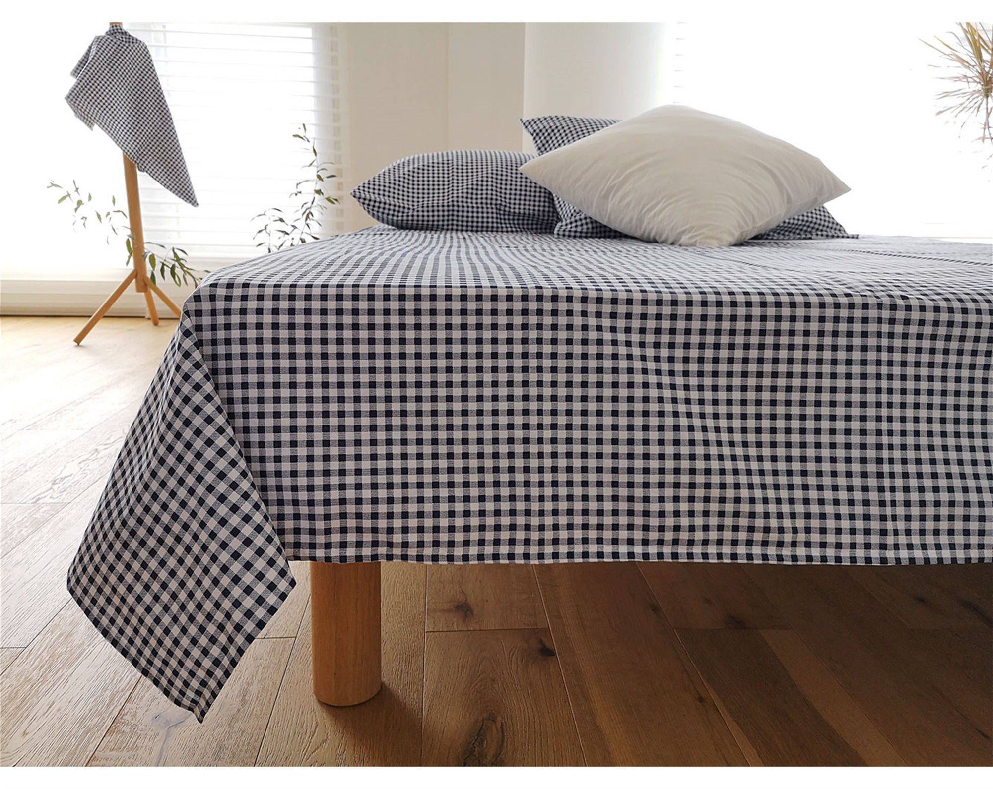 Classic Navy Blue Gingham Duvet Cover Navy Lattice Duvet Etsy