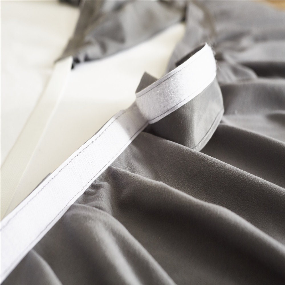 Dark Gray Bed Skirt Shabby Chic Bedding Natural Colors Bedding Etsy