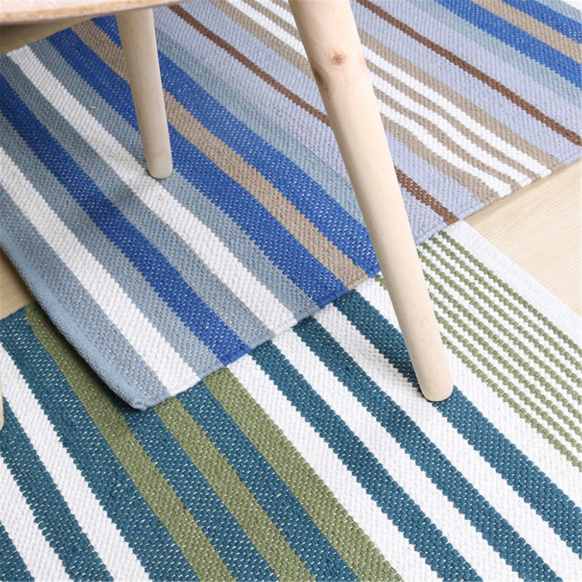 GreenStriped Rugs with Tassels Imported Tassel Carpet Rug Etsy