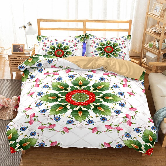 Bohemian Duvet Cover Mandala Bedding Geometric Pattern Holiday Etsy