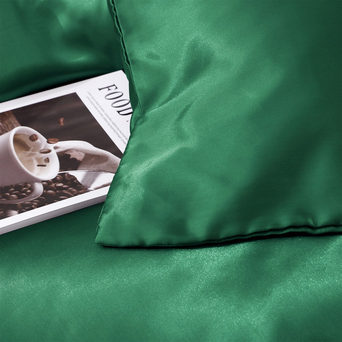 Emerald Green Silky Summer Bedding Sets Duvet Cover Set Flat | Etsy